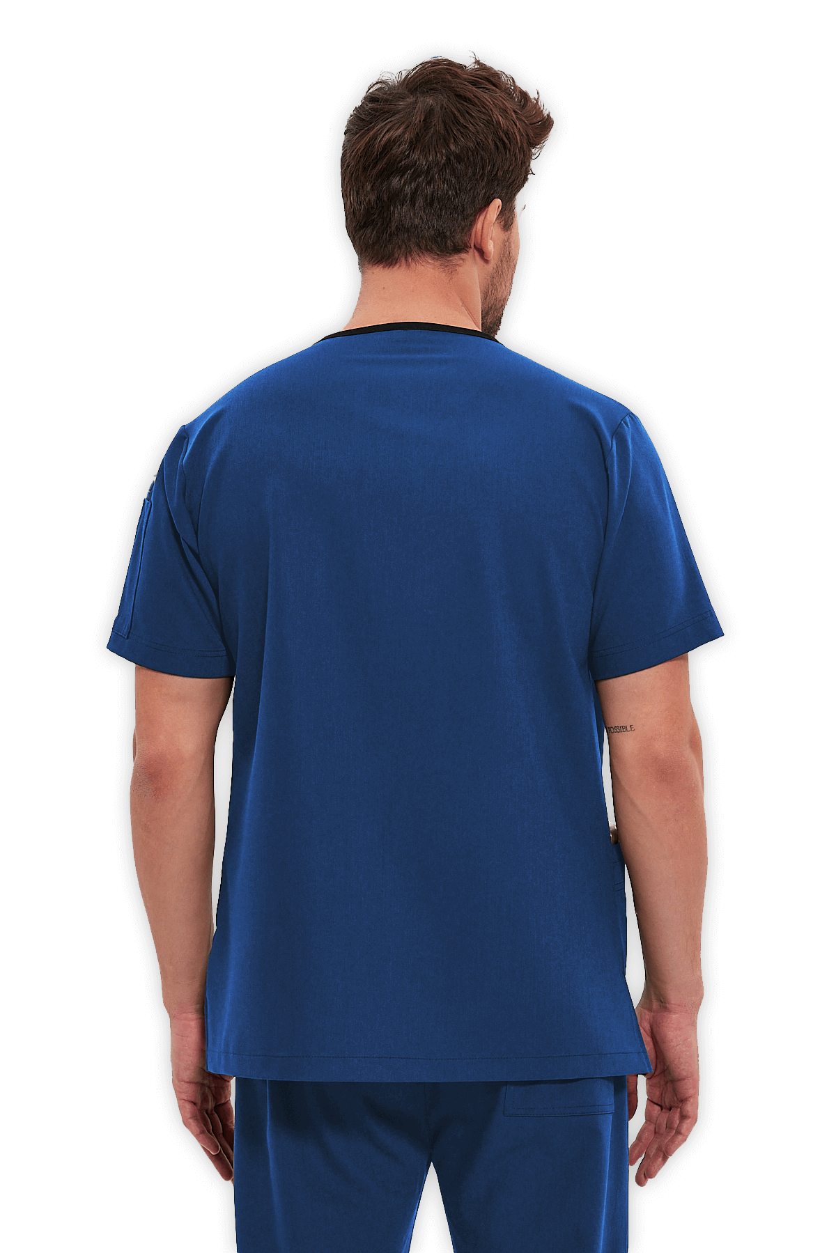 LAME Uniform Erkek Scrubs Üst 5–Cepli – Petrol Mavisi