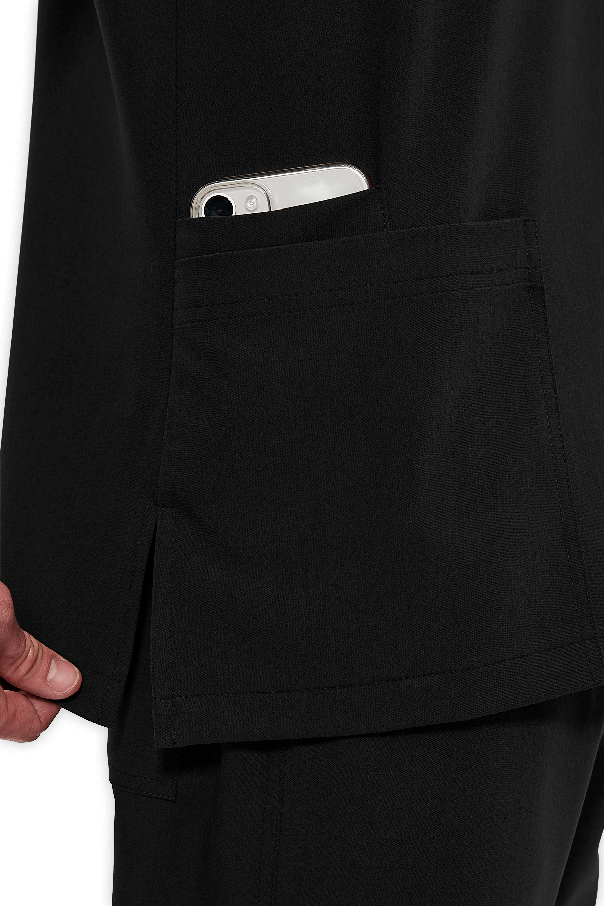 LAME Uniform Erkek Scrubs Üst 5–Cepli – Siyah