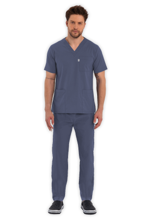 LAME Uniform Erkek Scrubs Takım – Açık Gri