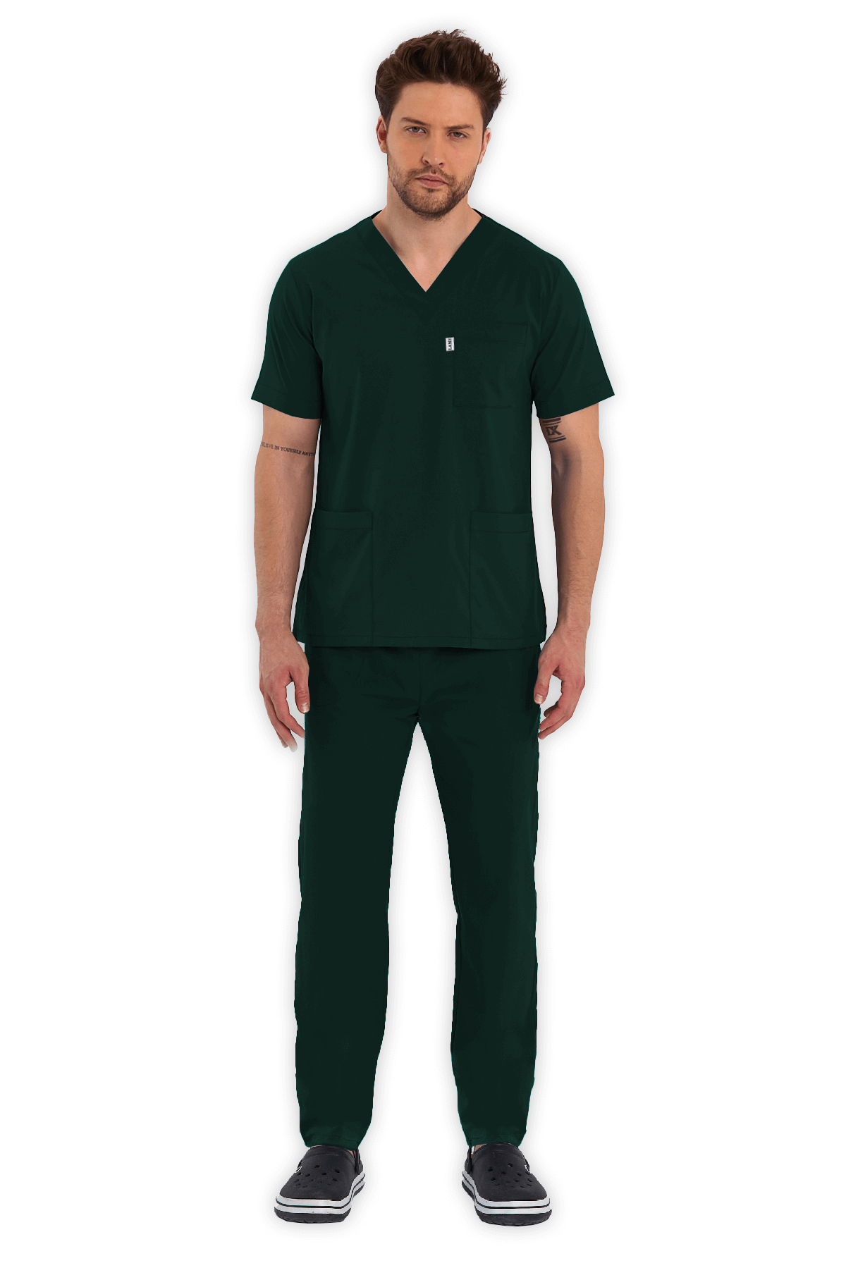 LAME Uniform Erkek Scrubs Takım – Avcı Yeşili