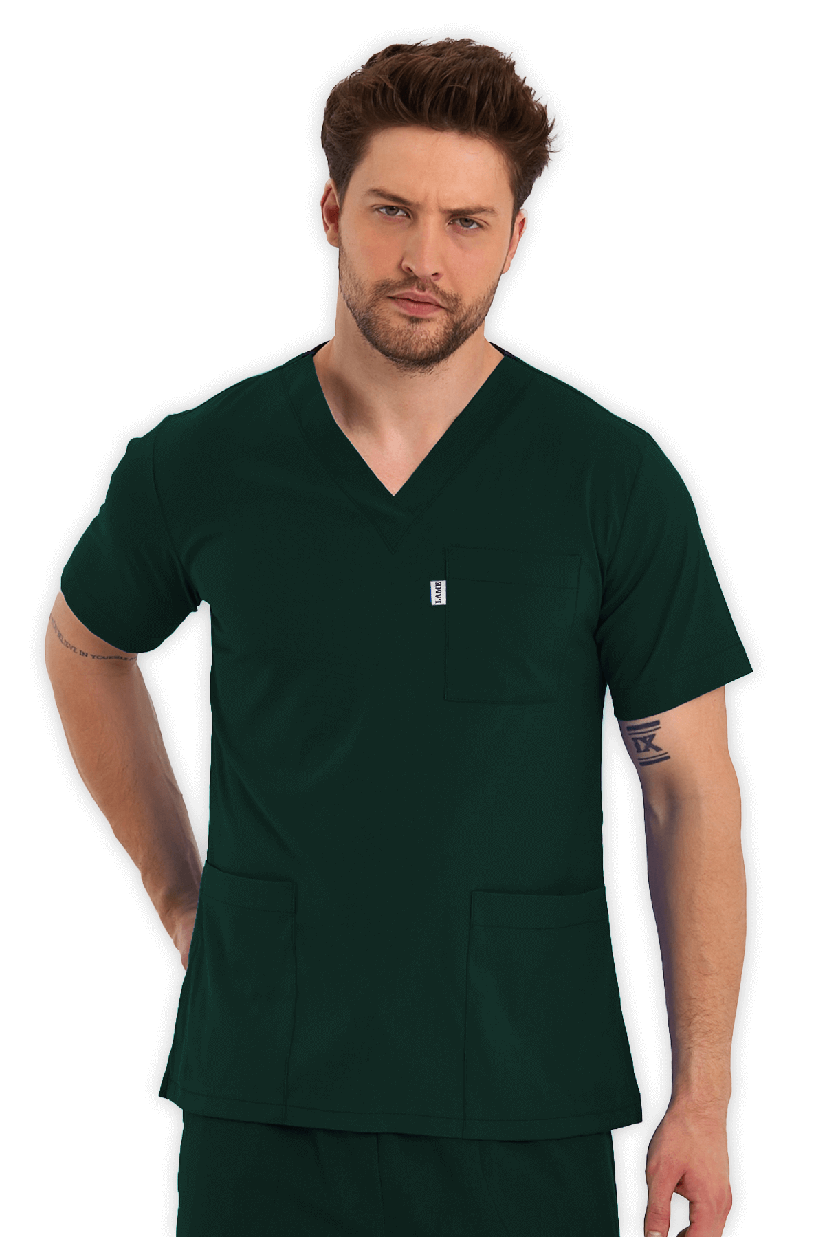 LAME Uniform Erkek Scrubs Takım – Avcı Yeşili