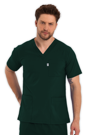LAME Uniform Erkek Scrubs Üst – Avcı Yeşili