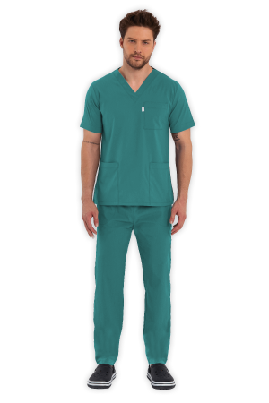 LAME Uniform Erkek Scrubs Takım – Cerrahi Yeşil