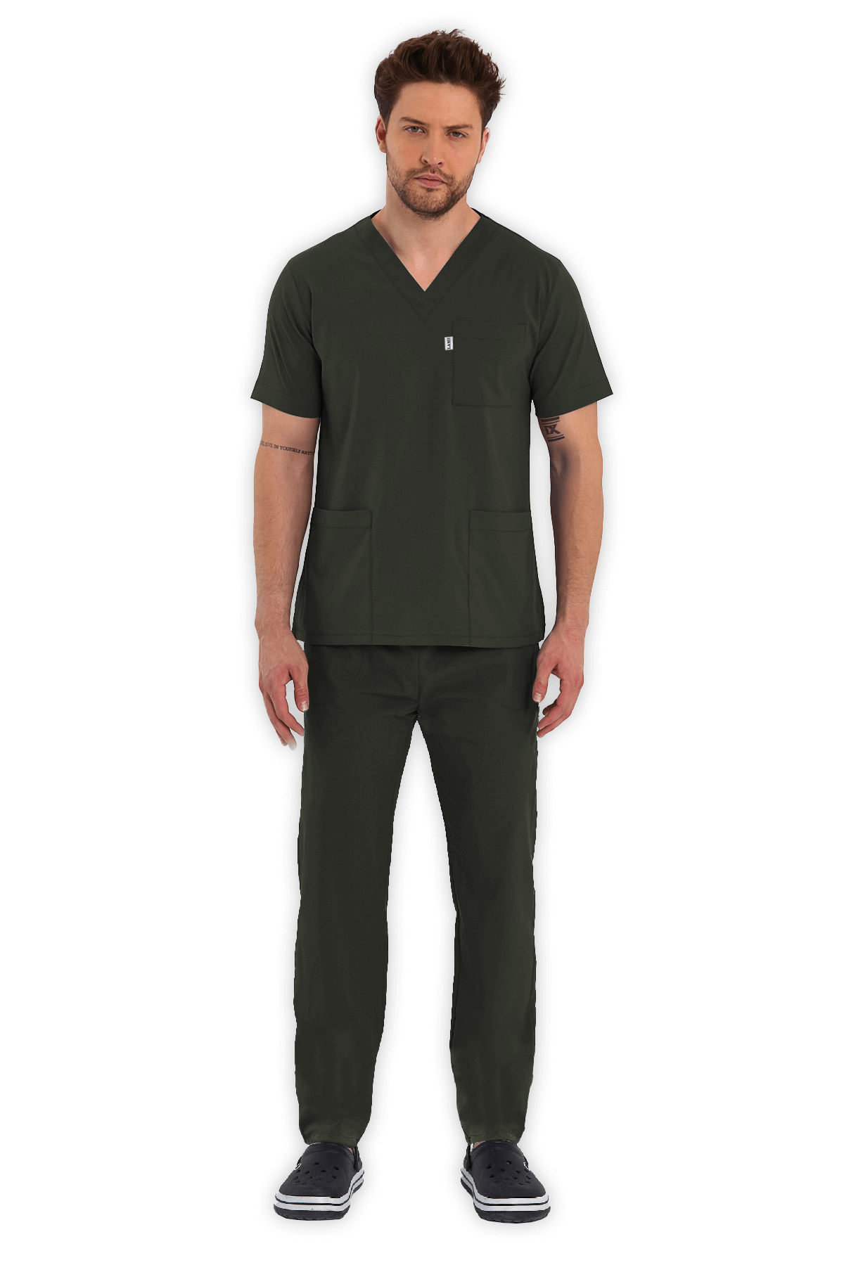 LAME Uniform Erkek Scrubs Takım – Haki