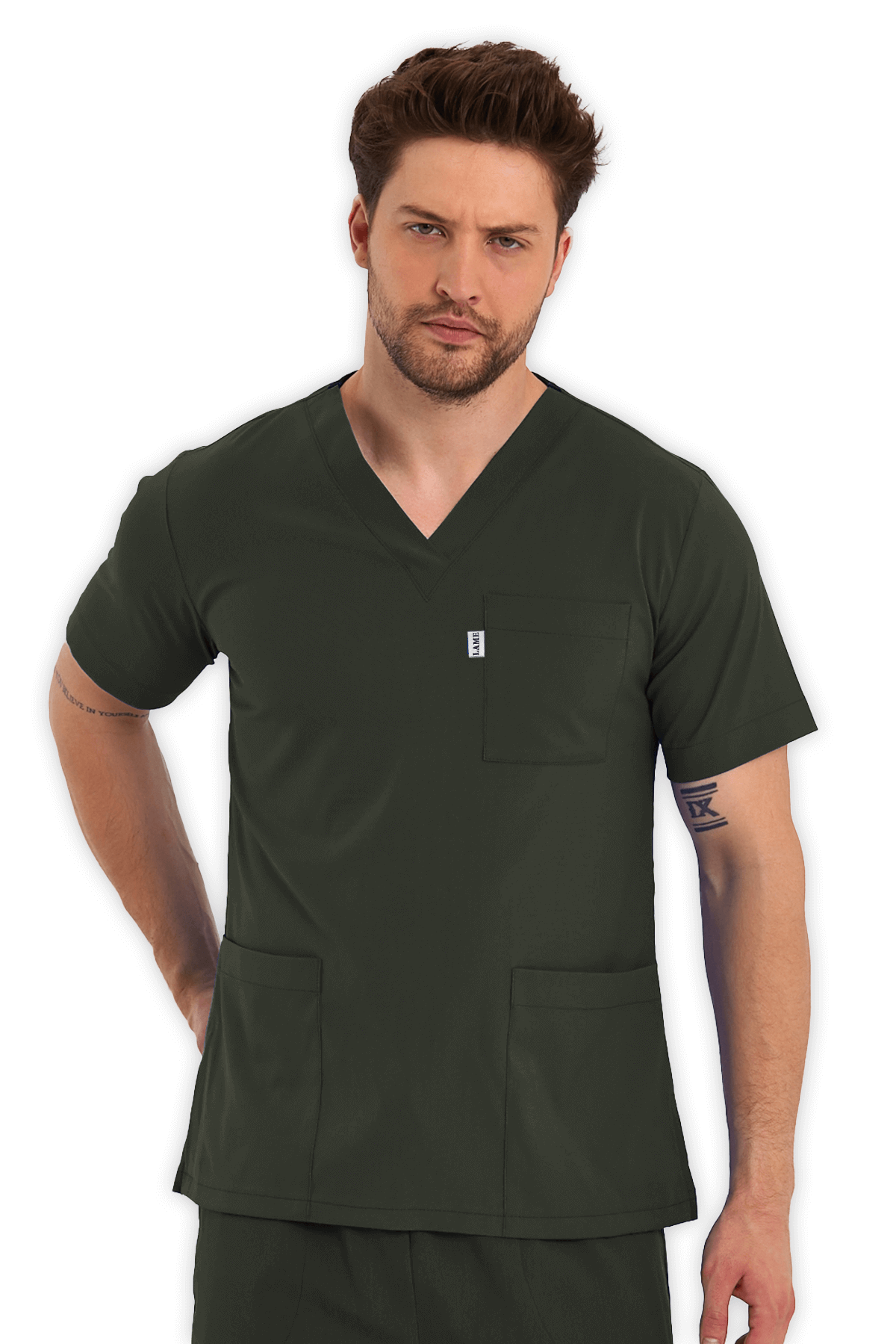 LAME Uniform Erkek Scrubs Takım – Haki