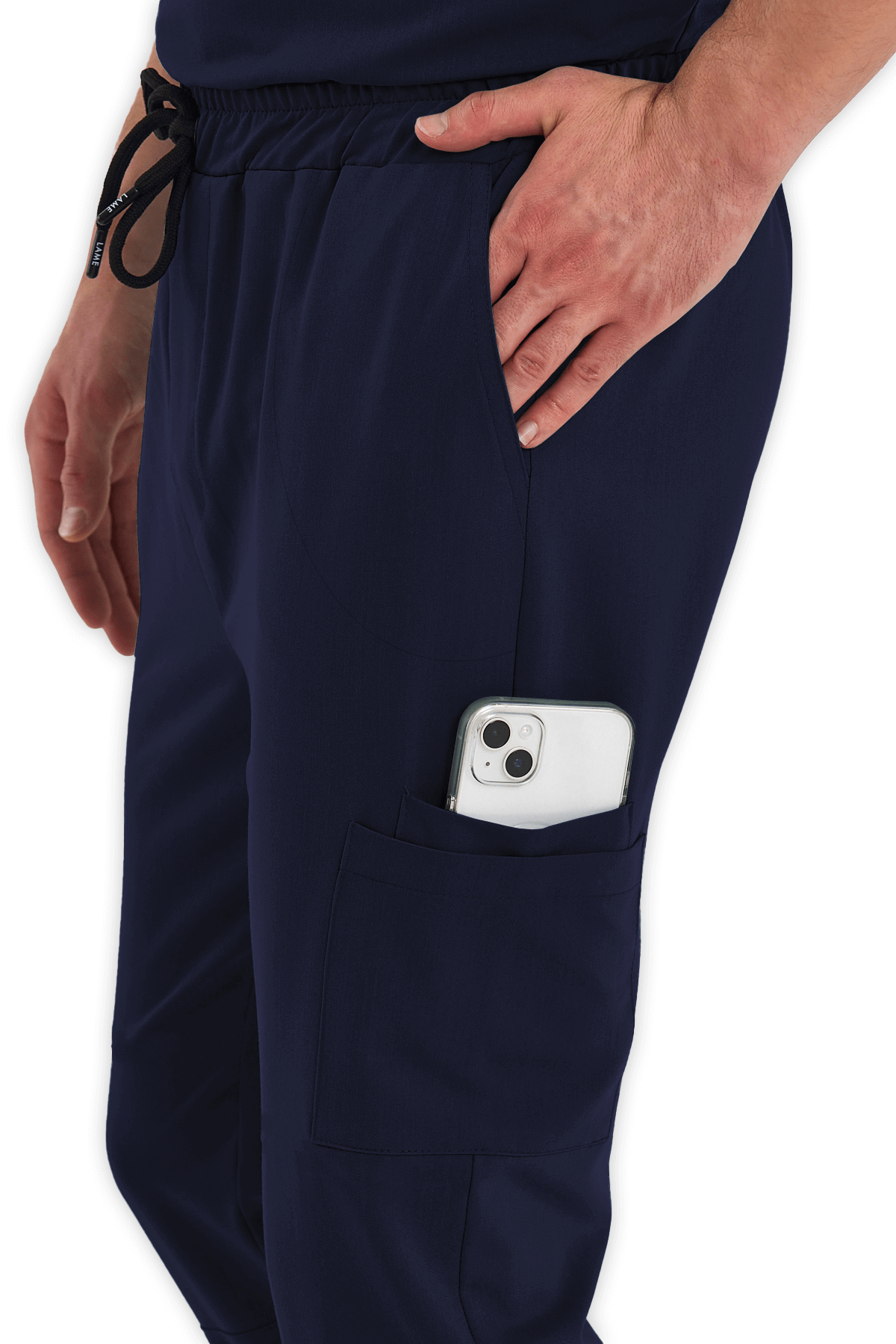 LAME Uniform Erkek Scrubs Pantolon Kargo Cepli – Lacivert