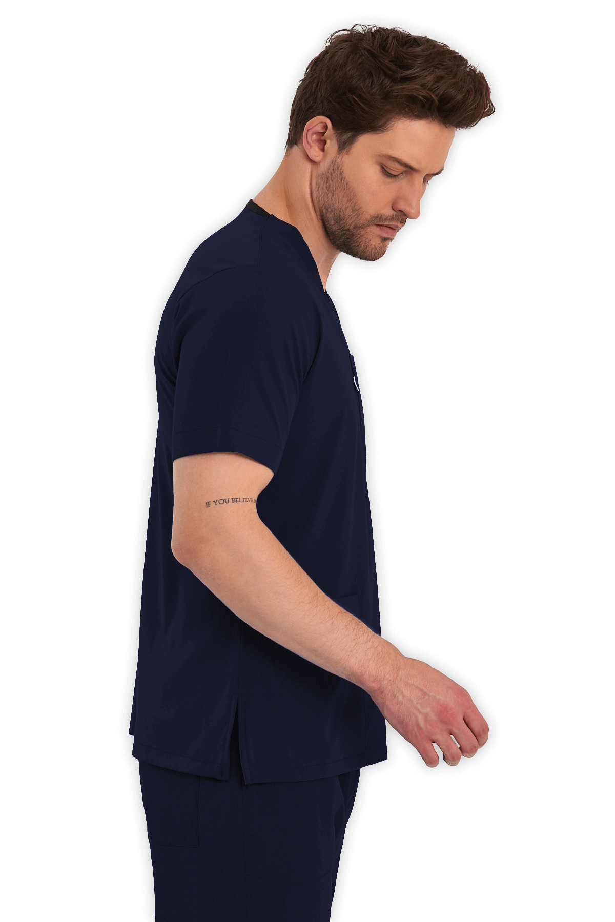LAME Uniform Erkek Scrubs Üst – Lacivert