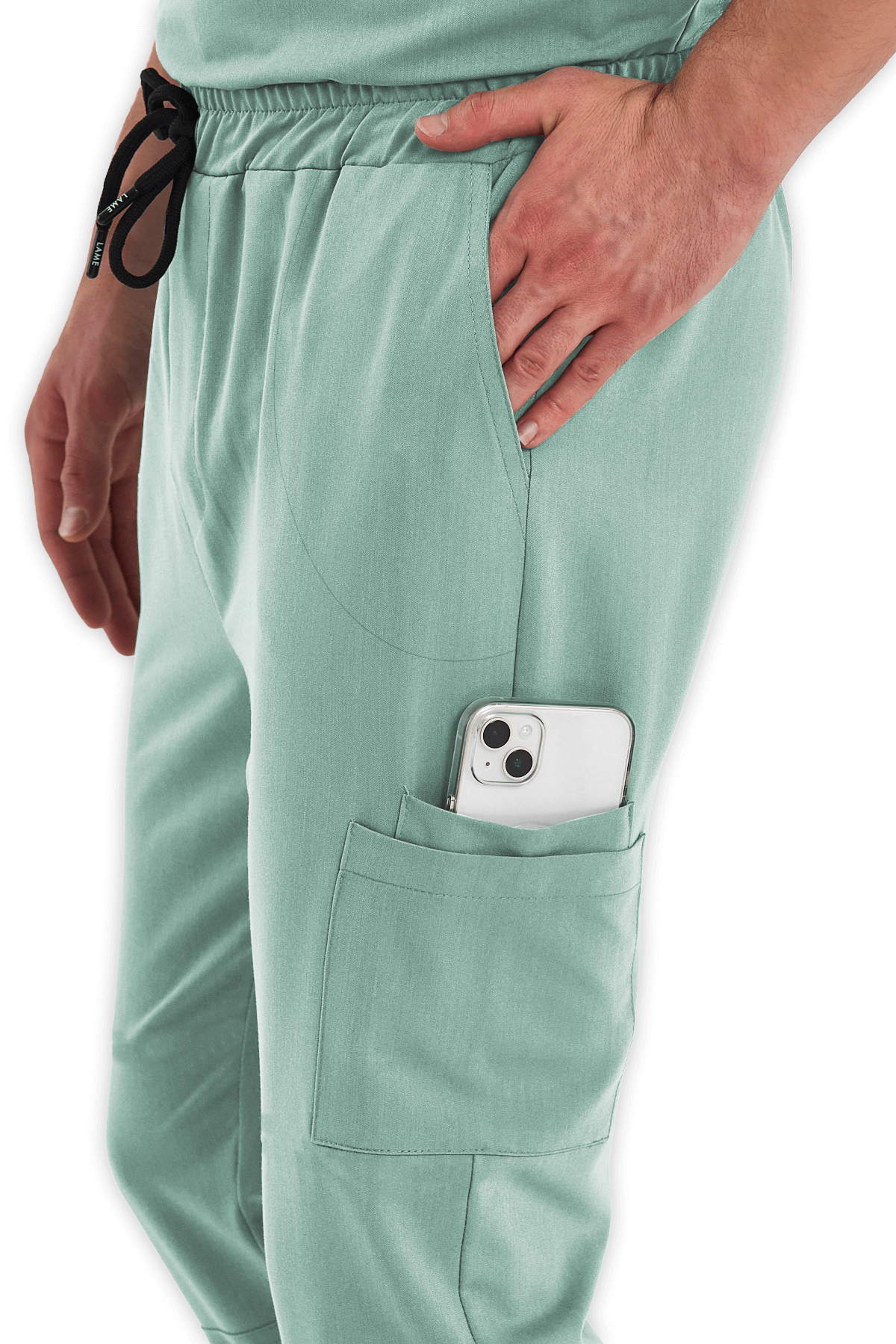 LAME Uniform Erkek Scrubs Pantolon Kargo Cepli – Mint Yeşili