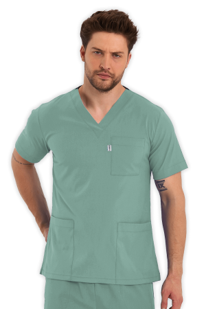 LAME Uniform Erkek Scrubs Üst – Mint Yeşili