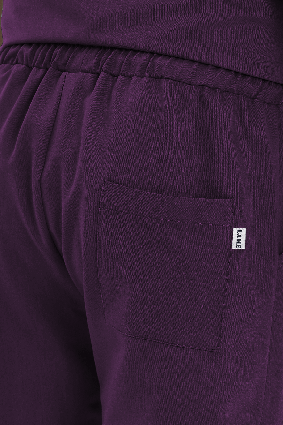 LAME Uniform Erkek Scrubs Pantolon Kargo Cepli – Mürdüm