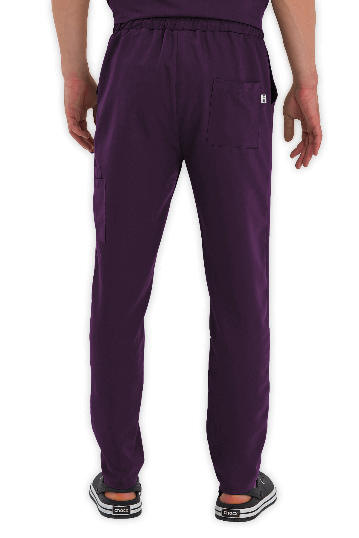 LAME Uniform Erkek Scrubs Pantolon Kargo Cepli – Mürdüm