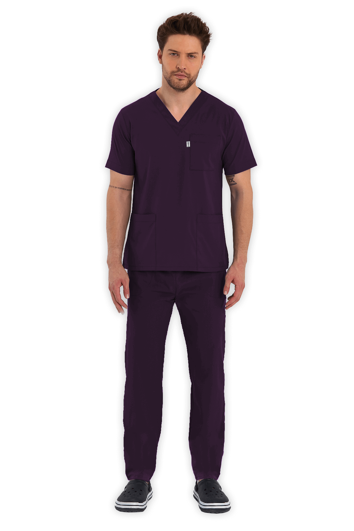 LAME Uniform Erkek Scrubs Takım – Mürdüm