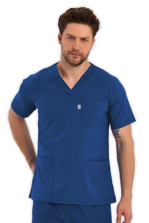 LAME Uniform Erkek Scrubs Üst – Petrol Mavisi