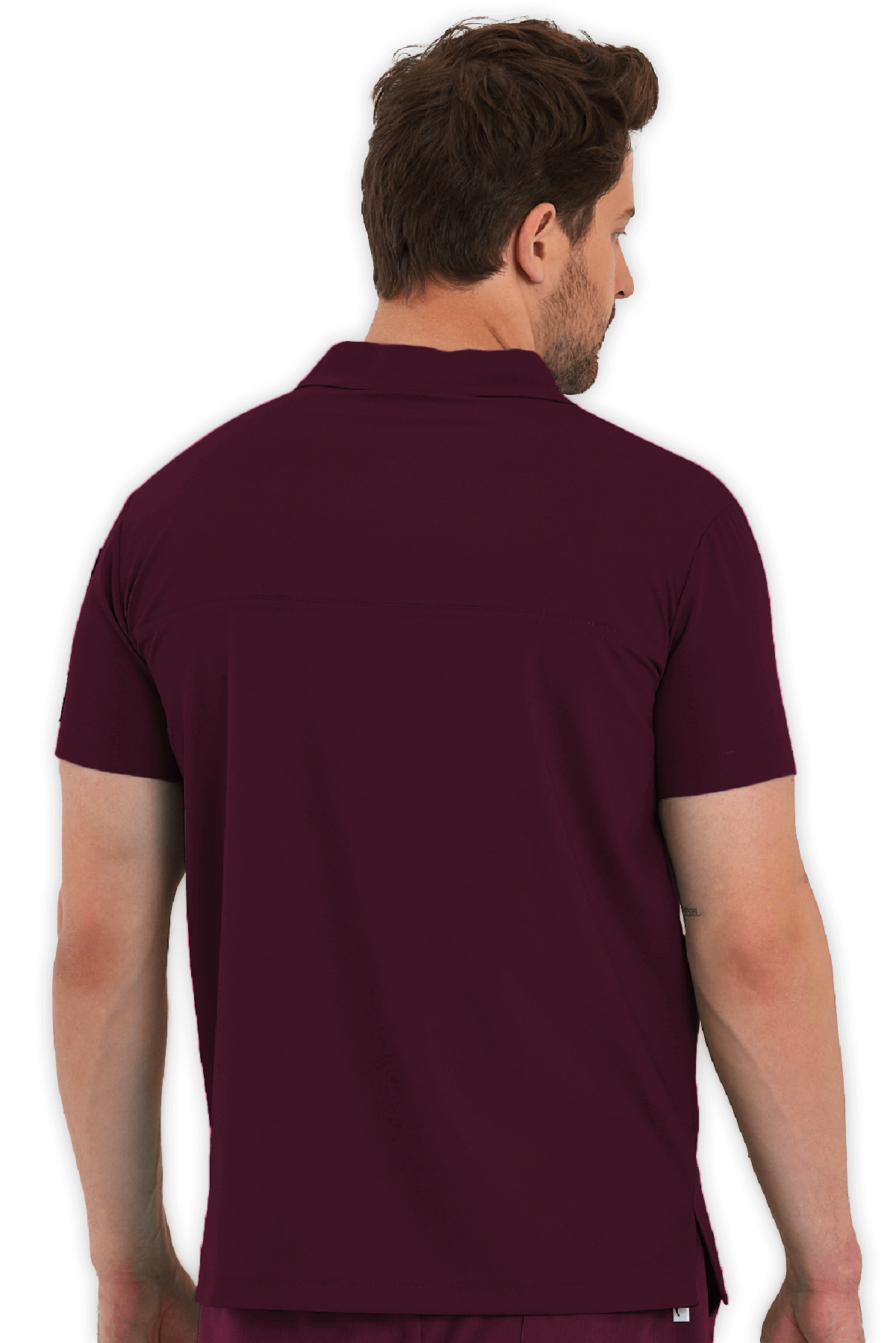 LAME Uniform Erkek Scrubs Üst Polo Yaka – Bordo