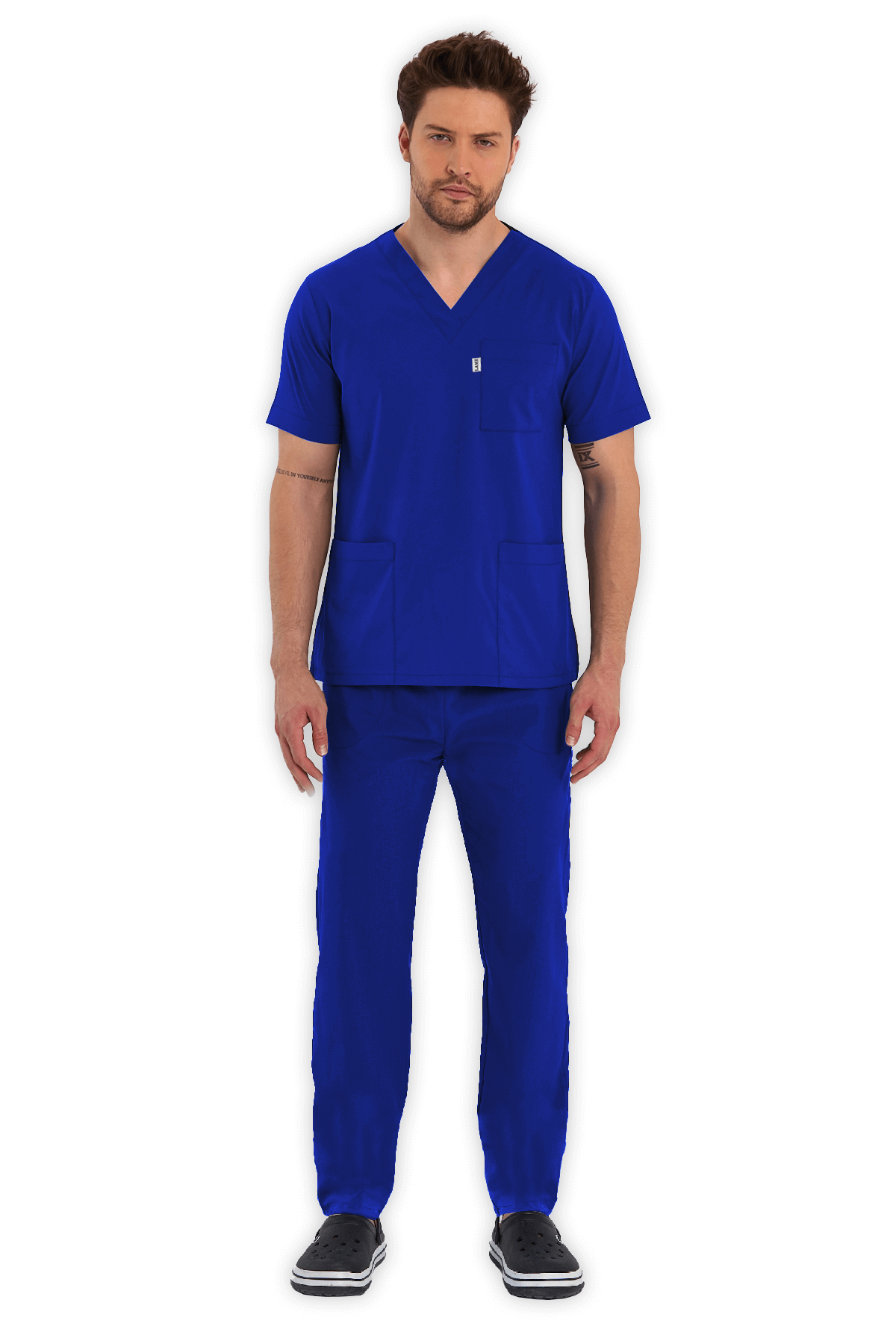 LAME Uniform Erkek Scrubs Takım – Saks Mavisi