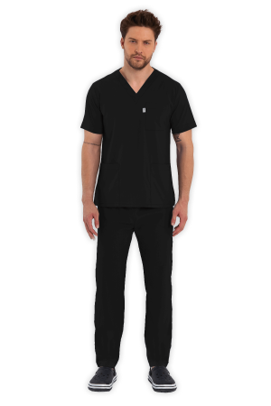 LAME Uniform Erkek Scrubs Takım – Siyah