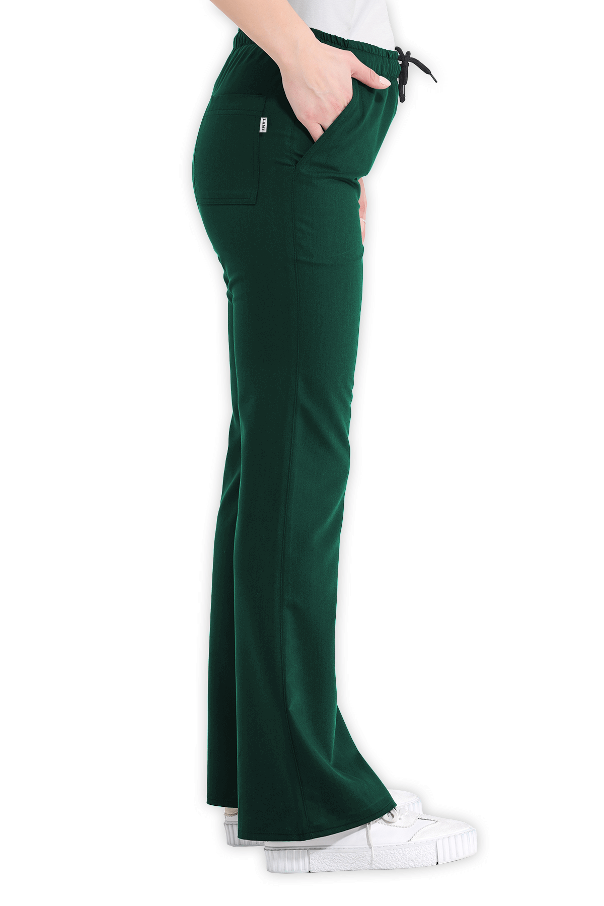 LAME Uniform Kadın Scrubs Pantolon İspanyol Paça – Avcı Yeşili