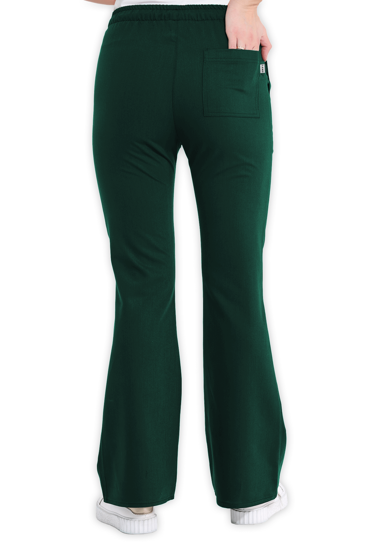 LAME Uniform Kadın Scrubs Pantolon İspanyol Paça – Avcı Yeşili