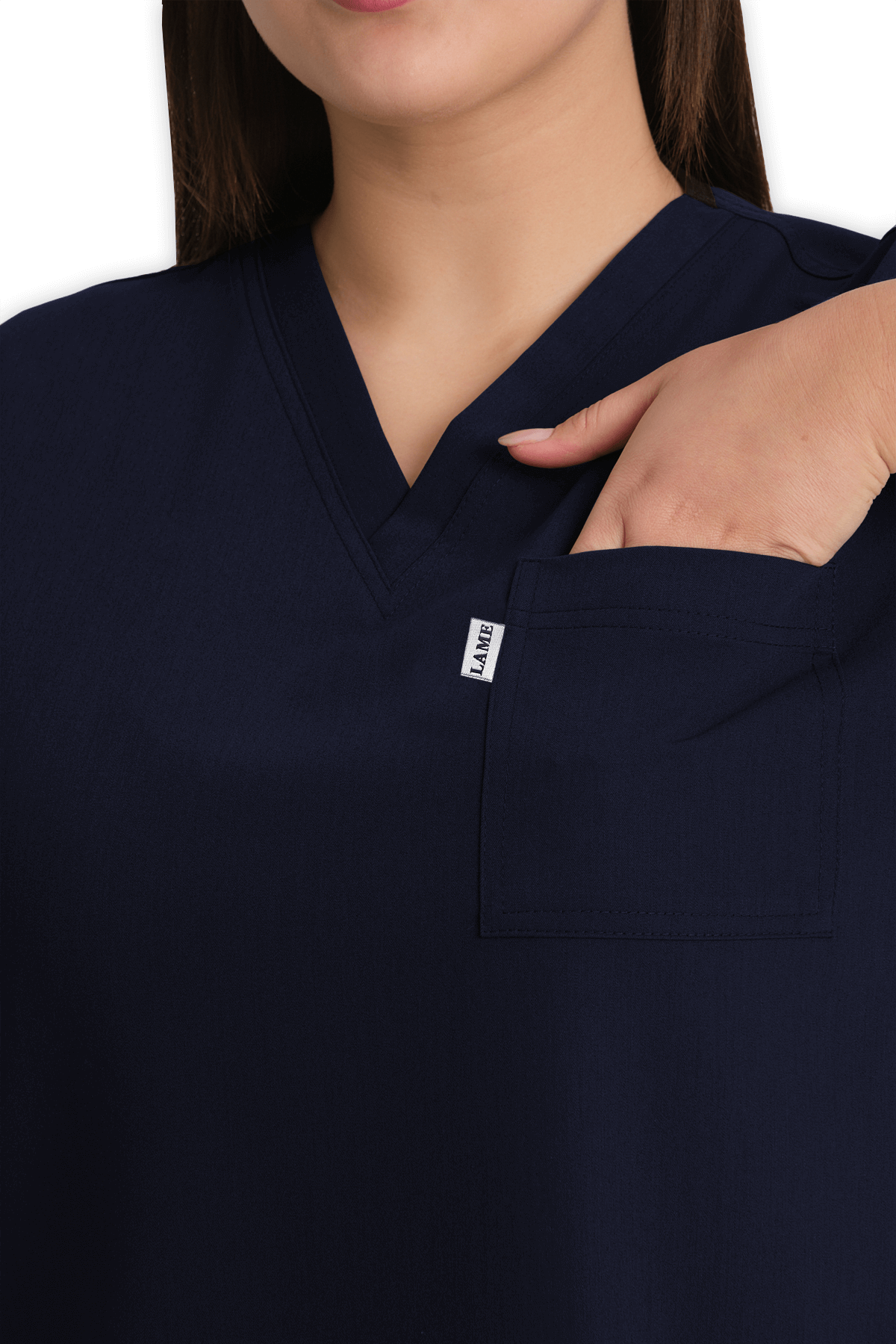 LAME Uniform Kadın Scrubs Üst 5–Cepli – Lacivert