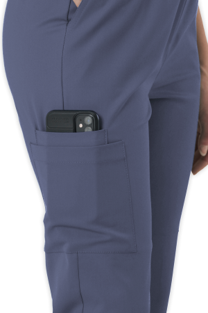 LAME Uniform Kadın Scrubs Pantolon Kargo Cepli – Açık Gri