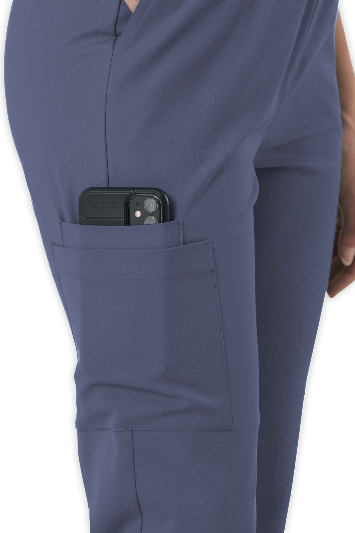 LAME Uniform Kadın Scrubs Pantolon Kargo Cepli – Açık Gri