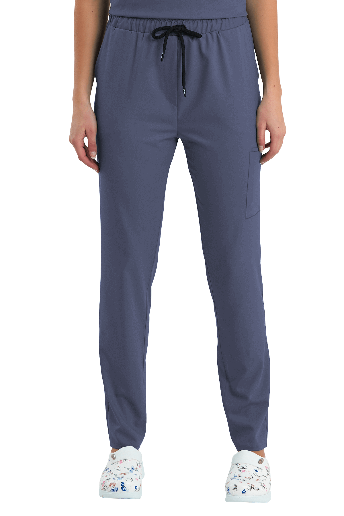 LAME Uniform Kadın Scrubs Pantolon Kargo Cepli – Açık Gri