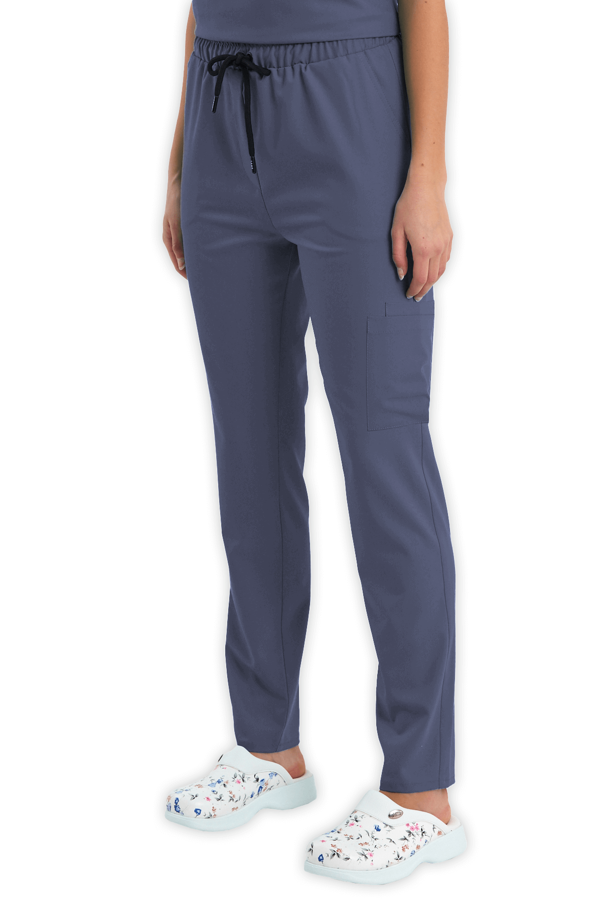 LAME Uniform Kadın Scrubs Pantolon Kargo Cepli – Açık Gri