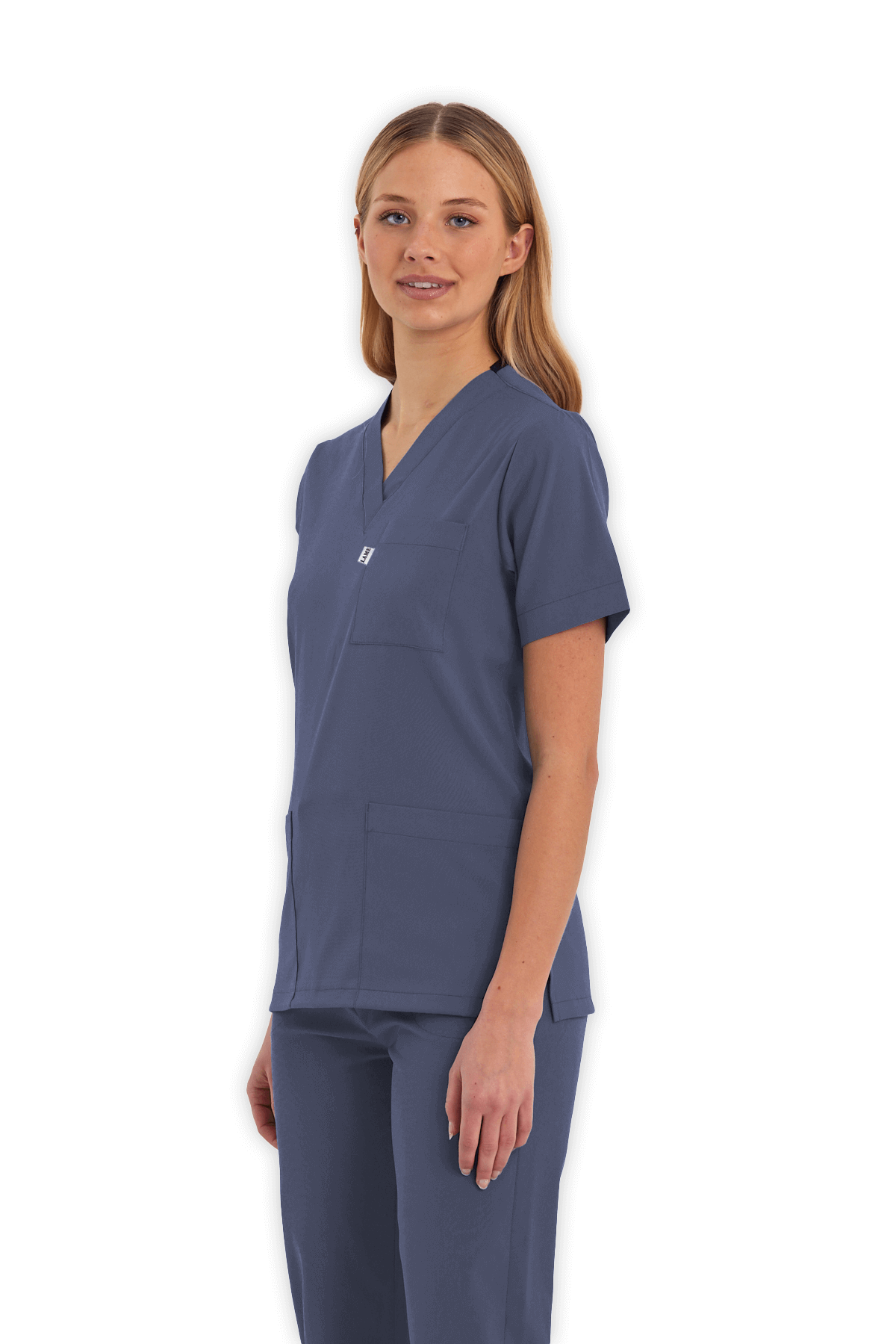 LAME Uniform Kadın Scrubs Üst – Açık Gri