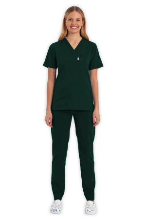 LAME Uniform Kadın Scrubs Takım – Avcı Yeşili