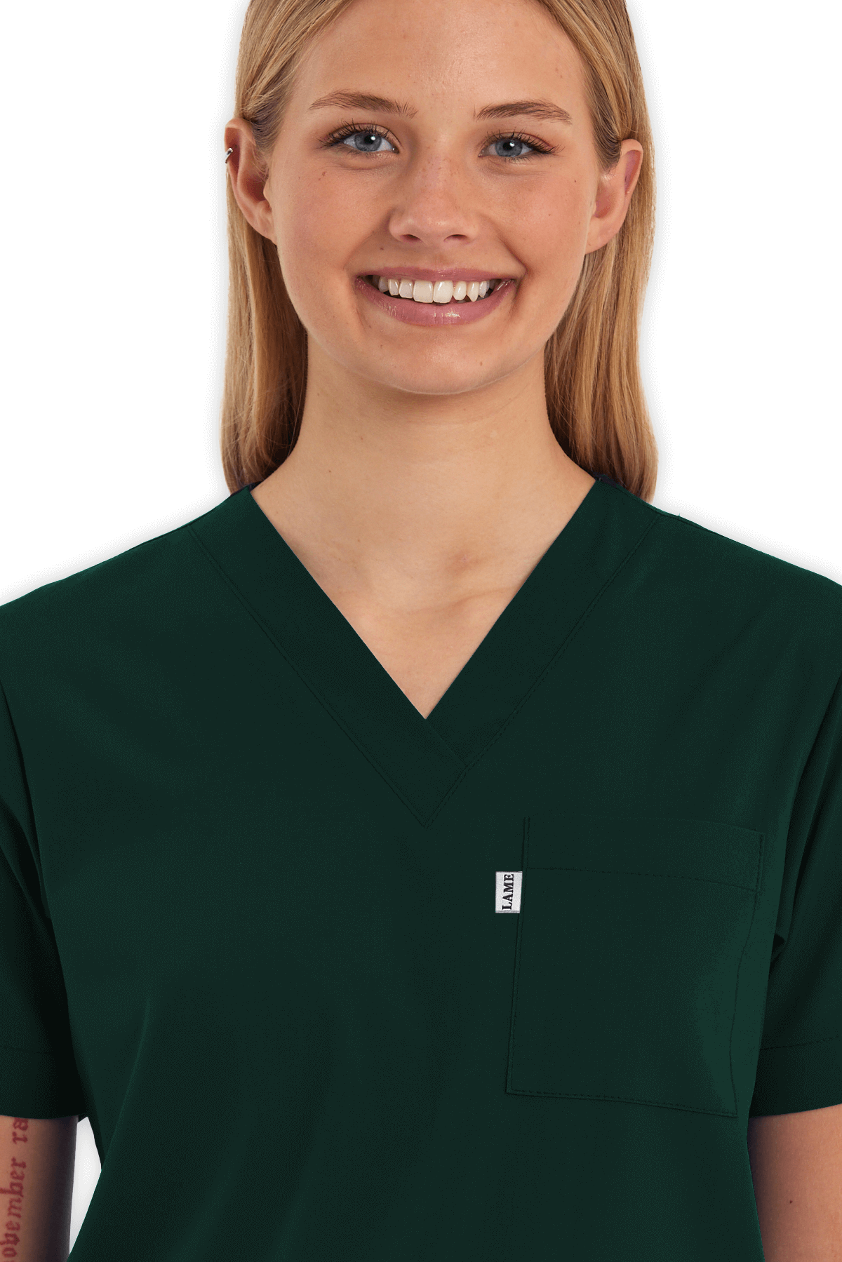 LAME Uniform Kadın Scrubs Üst – Avcı Yeşili