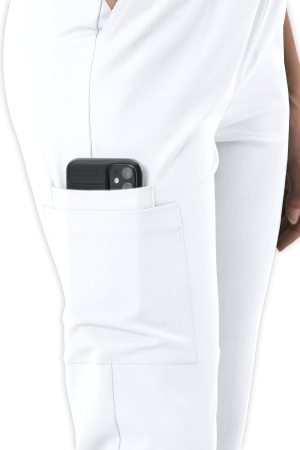 LAME Uniform Kadın Scrubs Pantolon Kargo Cepli – Beyaz