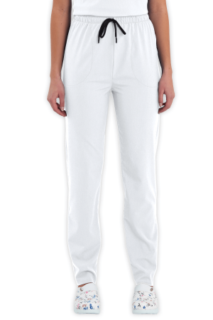 LAME Uniform Kadın Scrubs Pantolon – Beyaz
