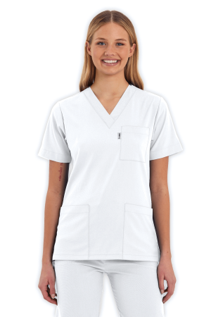 LAME Uniform Kadın Scrubs Üst – Beyaz