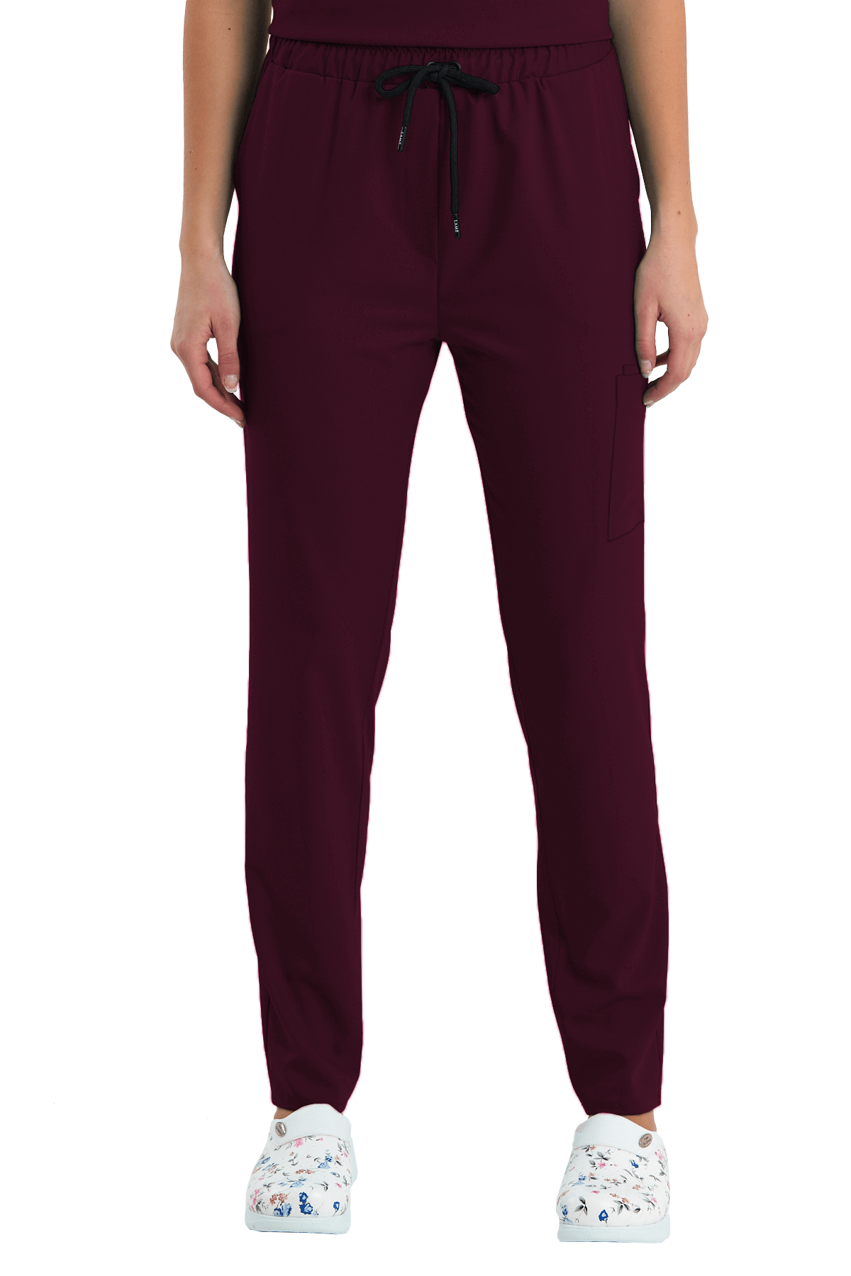 LAME Uniform Kadın Scrubs Pantolon Kargo Cepli – Bordo