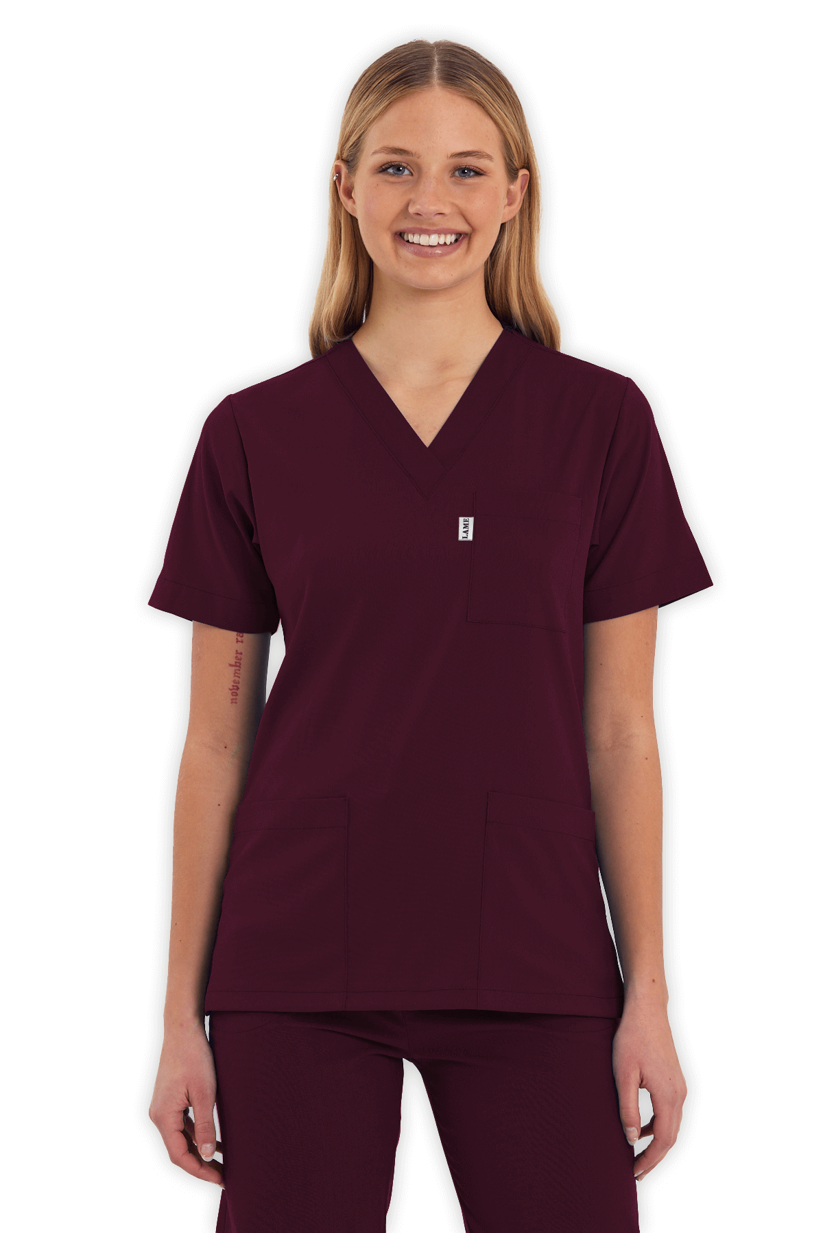 LAME Uniform Kadın Scrubs Takım – Bordo