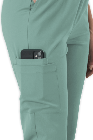 LAME Uniform Kadın Scrubs Pantolon Kargo Cepli – Mint Yeşili
