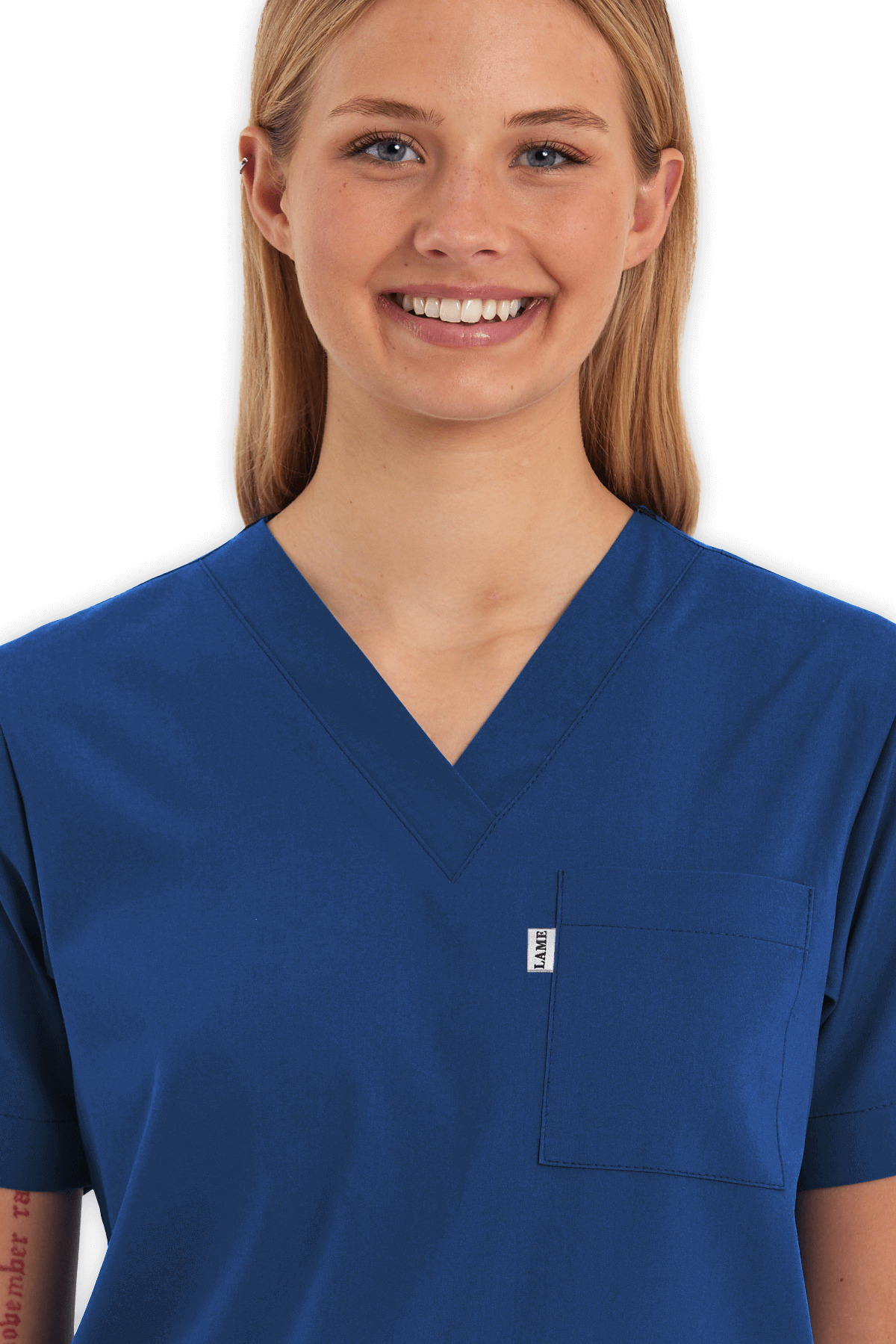 LAME Uniform Kadın Scrubs Üst – Petrol Mavisi