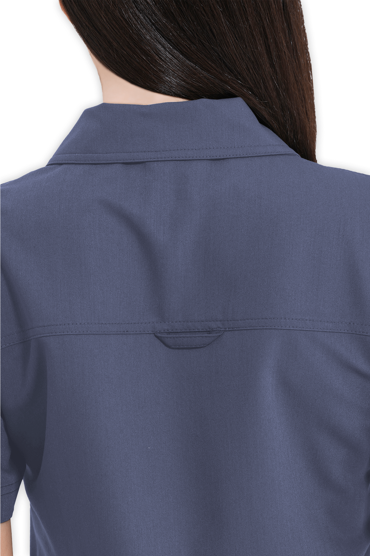 LAME Uniform Kadın Scrubs Üst Polo Yaka – Açık Gri