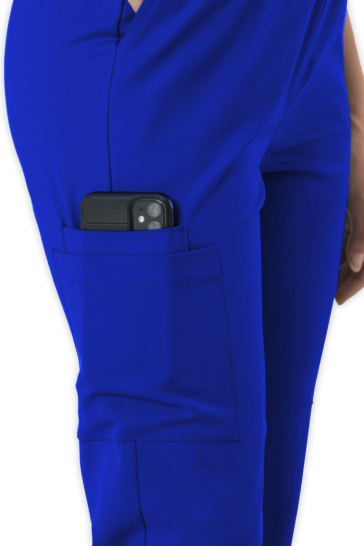 LAME Uniform Kadın Scrubs Pantolon Kargo Cepli – Saks Mavisi