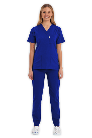LAME Uniform Kadın Scrubs Takım – Saks Mavisi