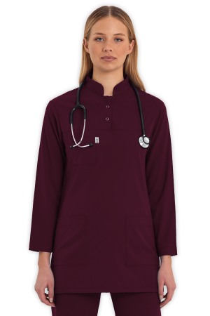 LAME Uniform Tesettür Scrubs Üst – Bordo