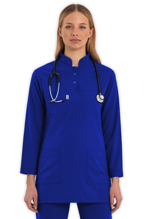 LAME Uniform Tesettür Scrubs Üst – Saks Mavisi