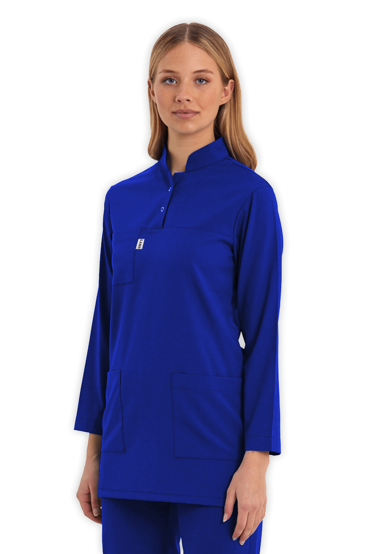 LAME Uniform Tesettür Scrubs Üst – Saks Mavisi