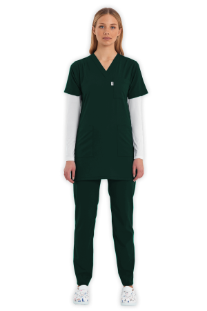 LAME Uniform Tunik Scrubs Takım – Avcı Yeşili