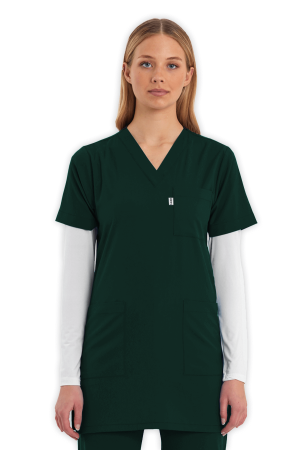 LAME Uniform Tunik Scrubs Üst – Avcı Yeşili