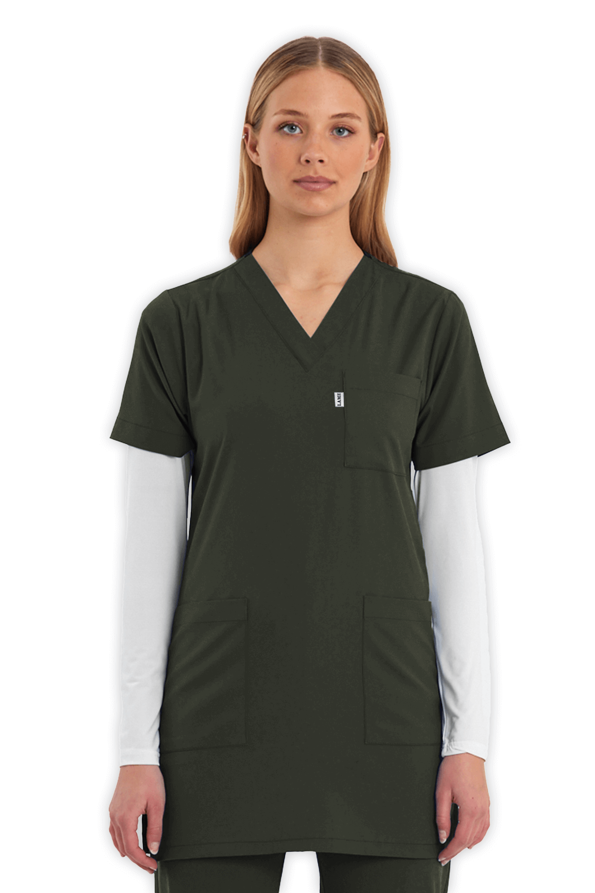 LAME Uniform Tunik Scrubs Üst – Haki