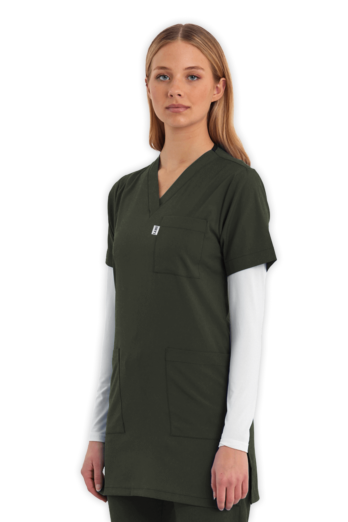 LAME Uniform Tunik Scrubs Üst – Haki