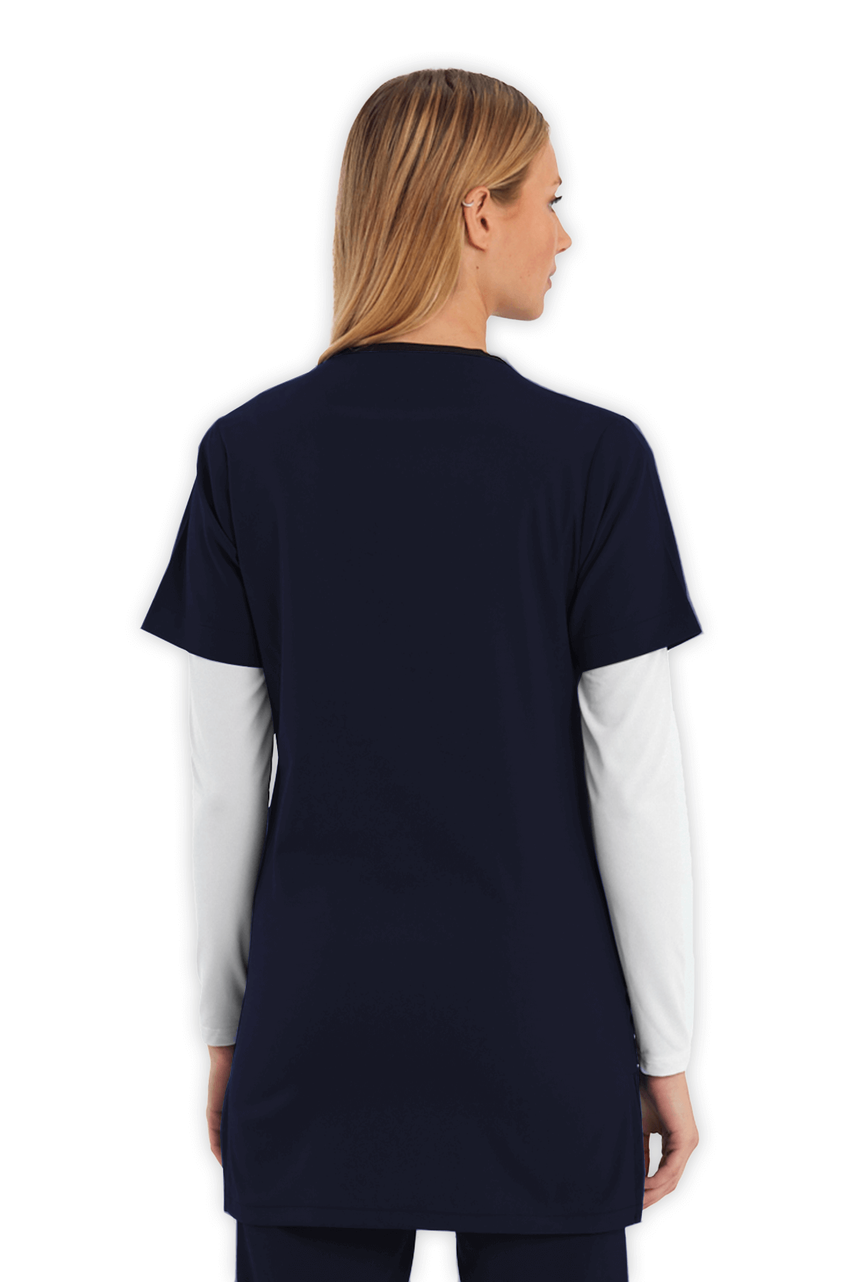 LAME Uniform Tunik Scrubs Üst – Lacivert
