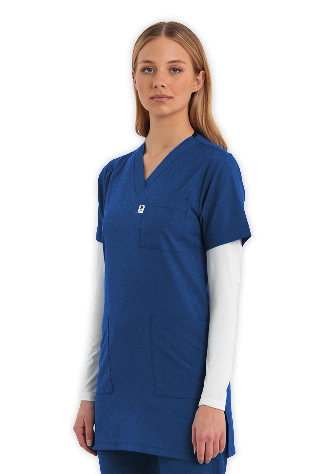 LAME Uniform Tunik Scrubs Üst – Petrol Mavisi