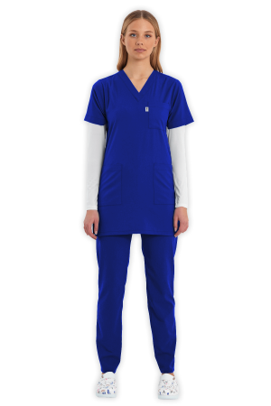 LAME Uniform Tunik Scrubs Takım – Saks Mavisi